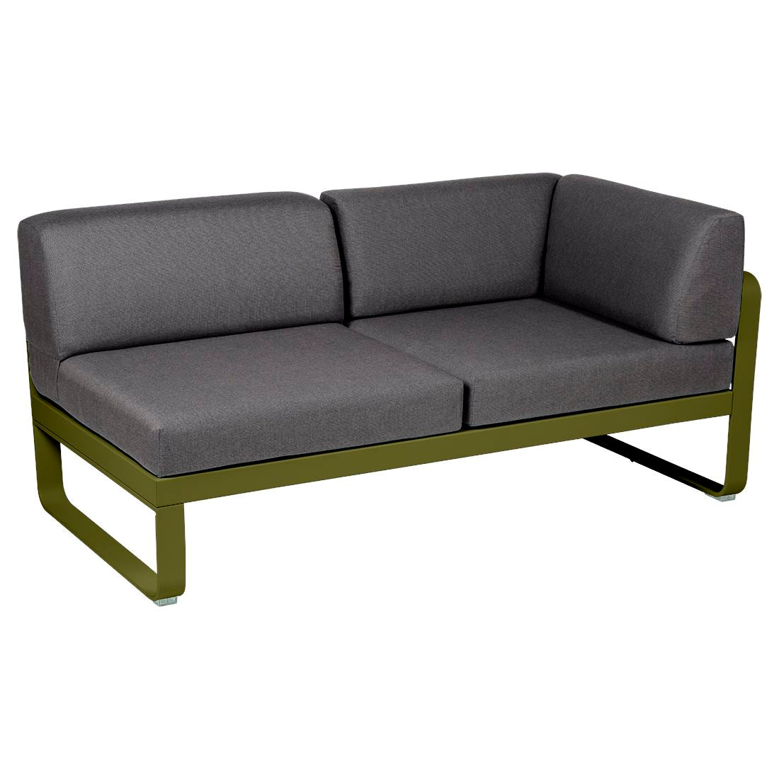 Fermob Bellevie Module d'angle - droit 2 places Pesto D3 Gris graphite A3