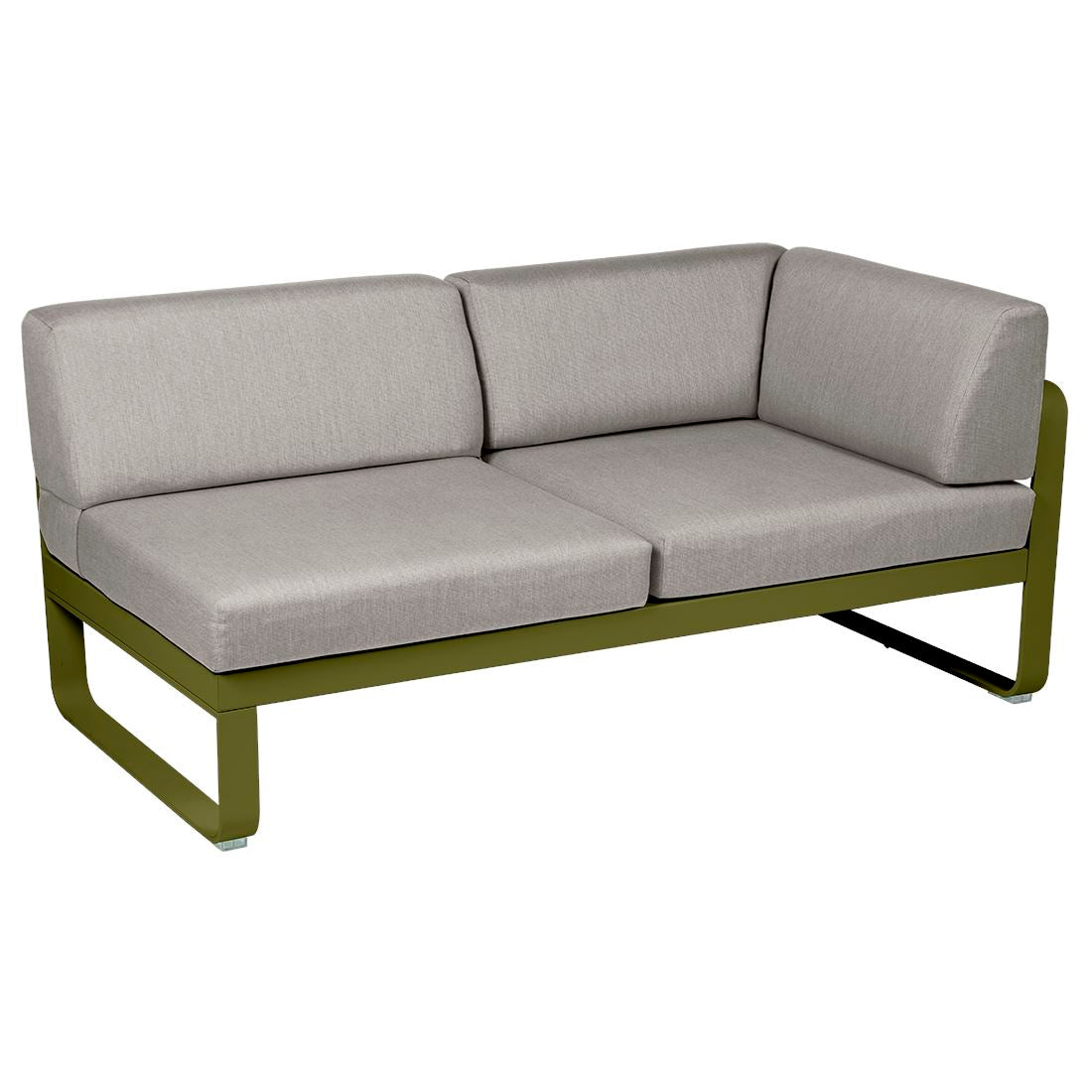 Fermob Bellevie Module d'angle - droit 2 places Pesto D3 Taupe grisé B8