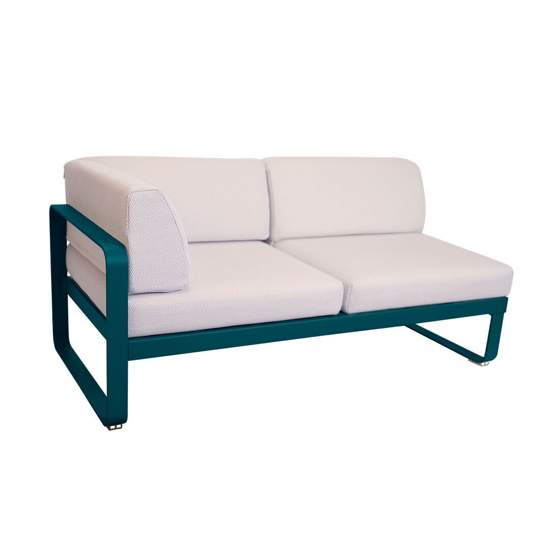 Fermob Bellevie Module d'angle - gauche 2 places Bleu acapulco 21 Perle D4