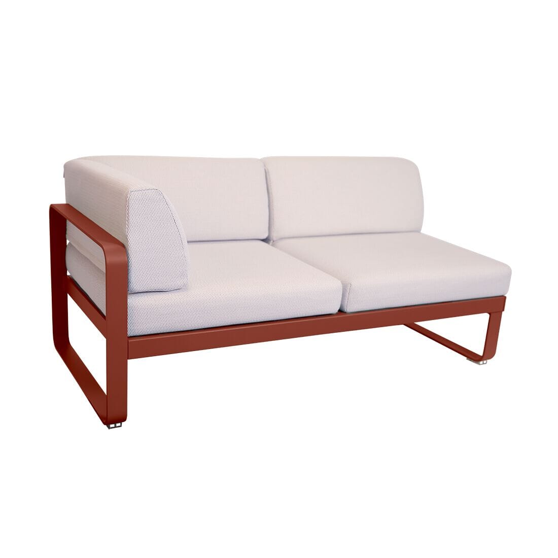 Fermob Bellevie Module d'angle - gauche 2 places Ocre rouge 20 Perle D4