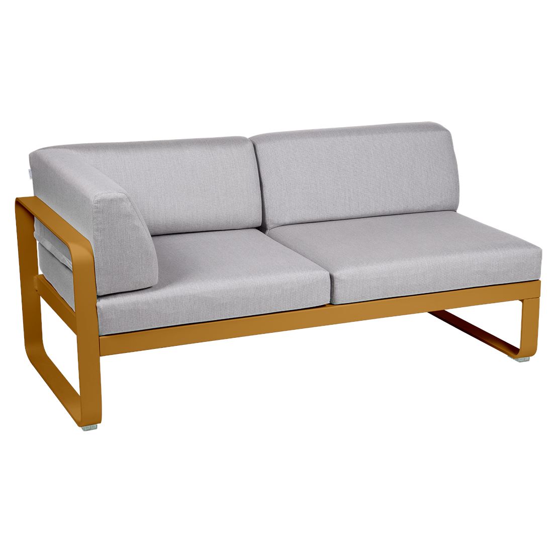 Fermob Bellevie Module d'angle - gauche 2 places Pain d'épices D2 Gris flanelle 79