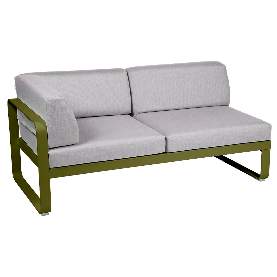Fermob Bellevie Module d'angle - gauche 2 places Pesto D3 Gris flanelle 79