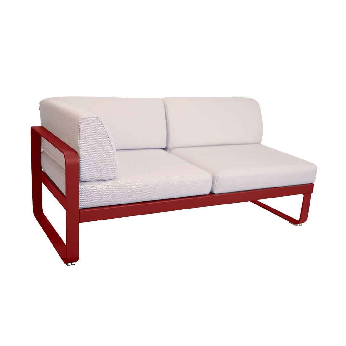 Fermob Bellevie Module d'angle - gauche 2 places Piment 43 Perle D4