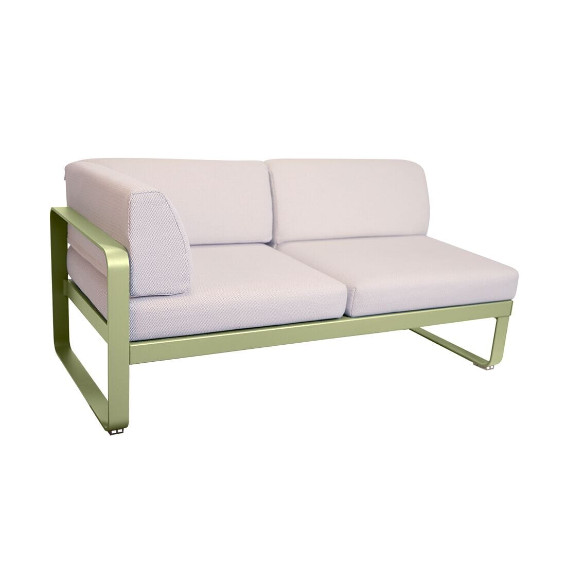 Fermob Bellevie Module d'angle - gauche 2 places Vert tilleul 65 Perle D4