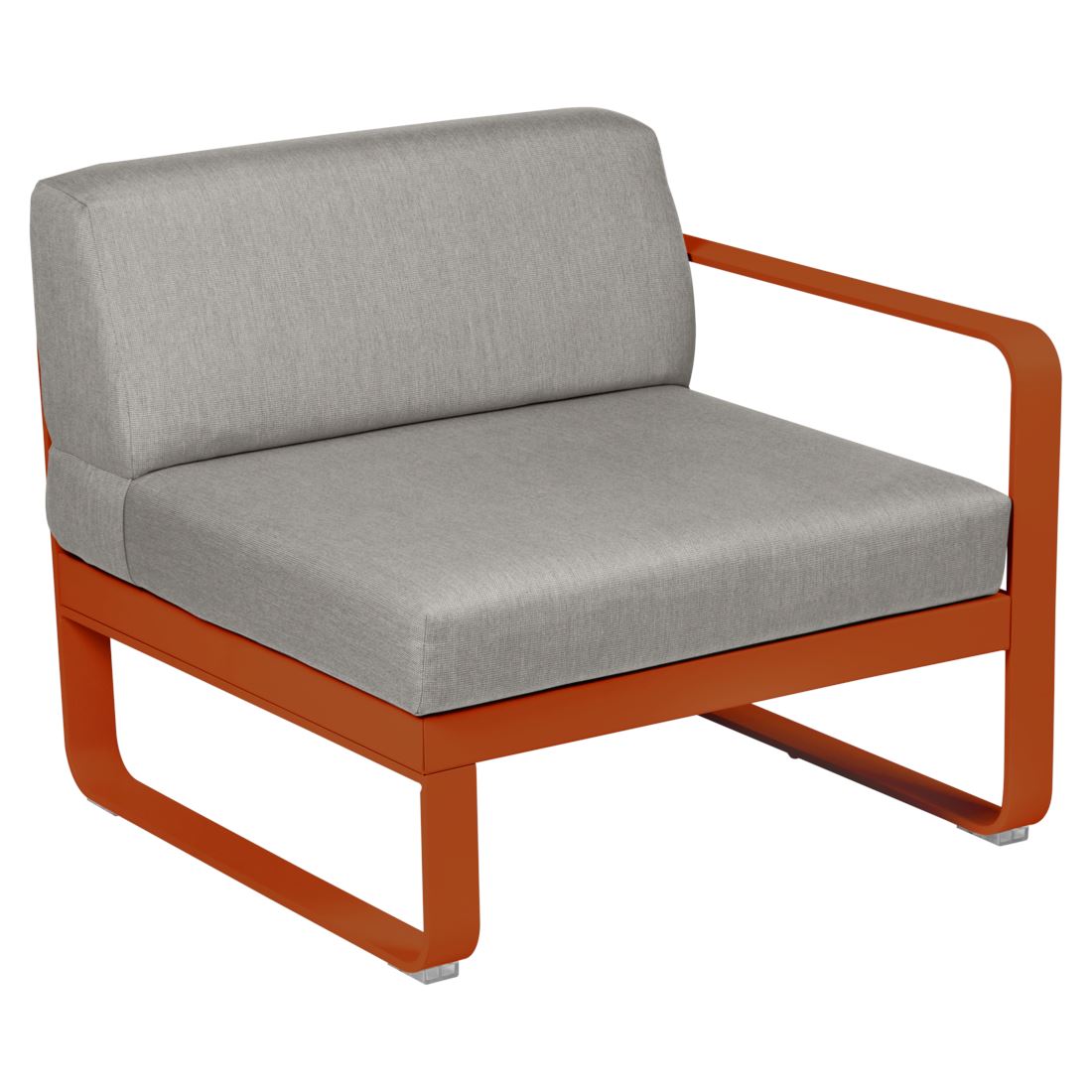 Fermob Bellevie Module Droit 1 place Orange confite E2 Taupe grisé B8