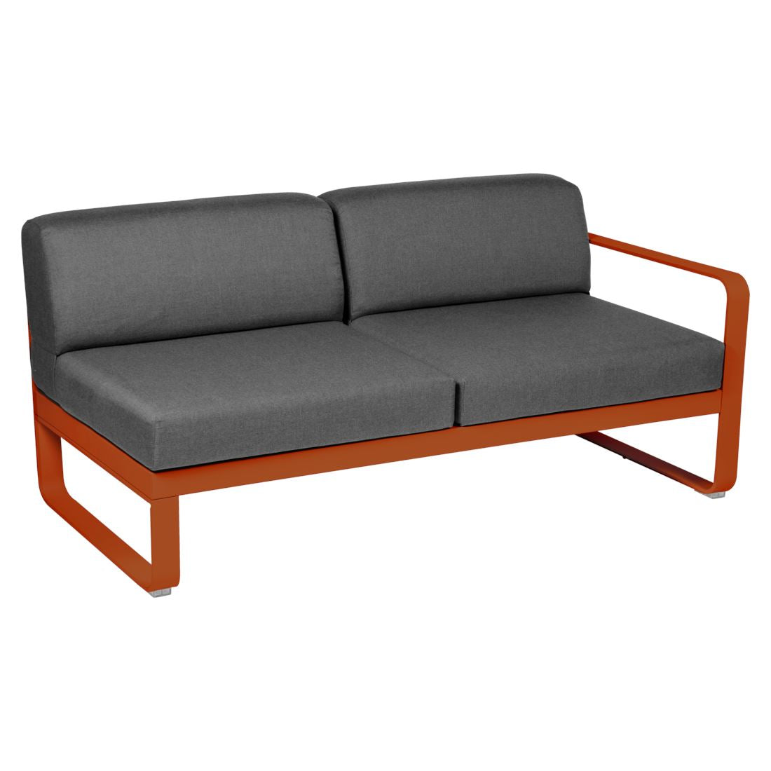 Fermob Bellevie Module droit 2 places Orange confite E2 Gris graphite A3