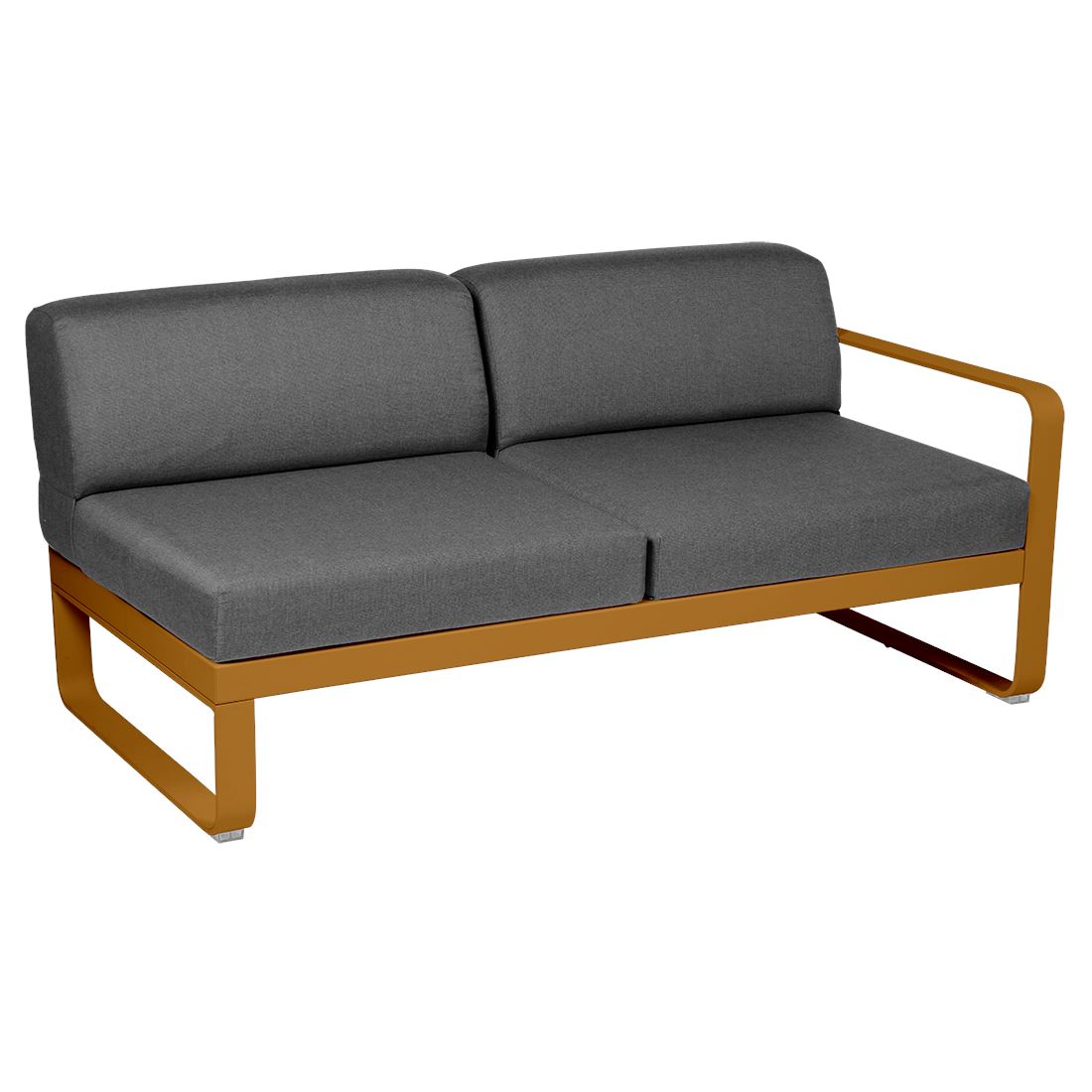 Fermob Bellevie Module droit 2 places Pain d'épices D2 Gris graphite A3