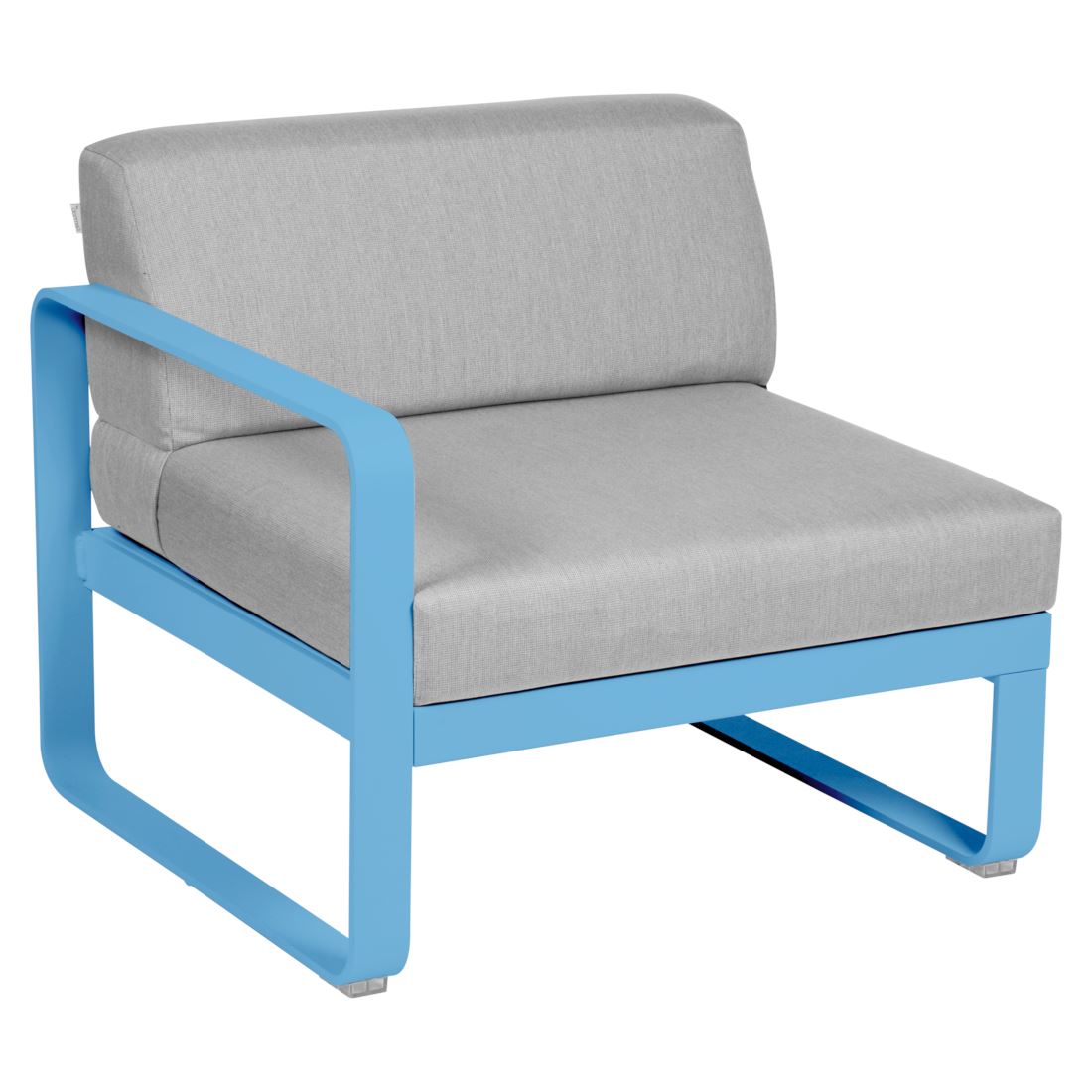 Fermob Bellevie Module gauche 1 place Bleu maya E1 Gris flanelle 79