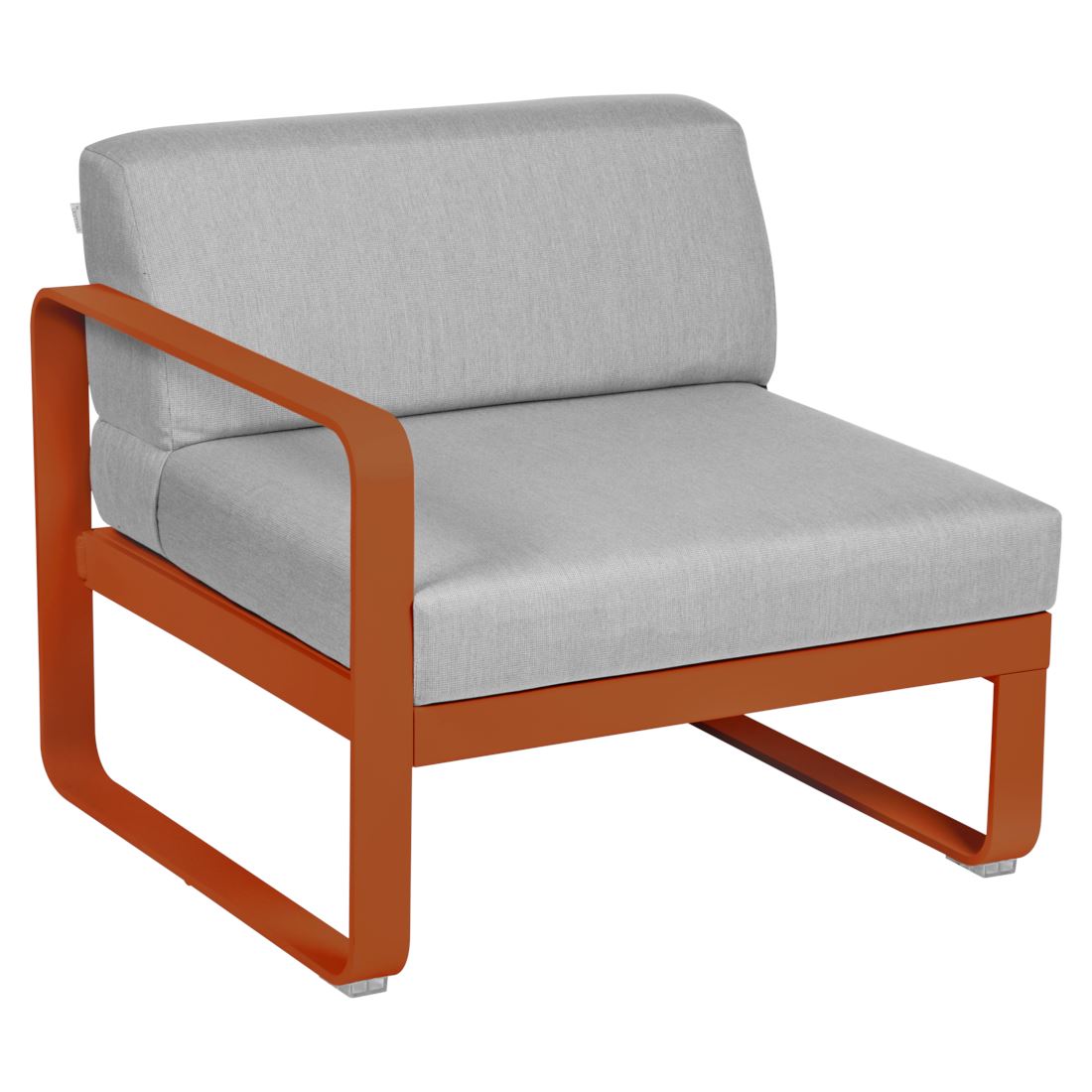 Fermob Bellevie Module gauche 1 place Orange confite E2 Gris flanelle 79