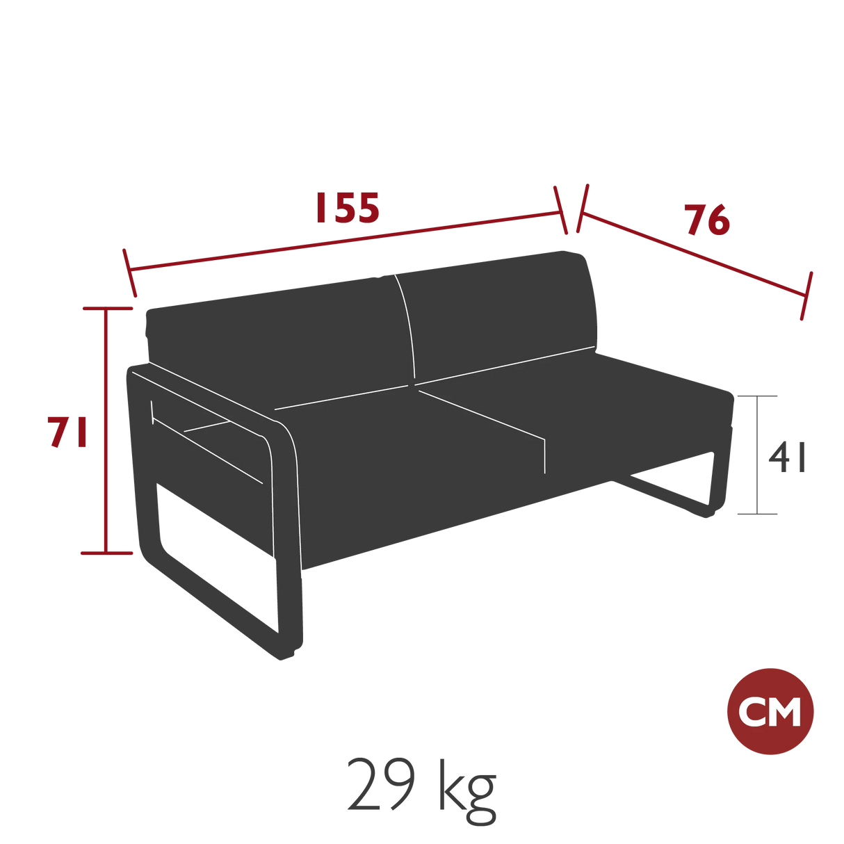 Fermob Bellevie Module gauche 2 places