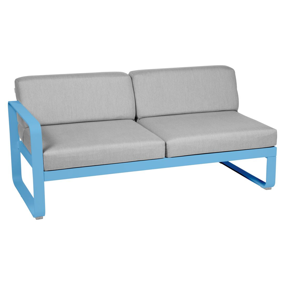 Fermob Bellevie Module gauche 2 places Bleu maya E1 Gris flanelle 79