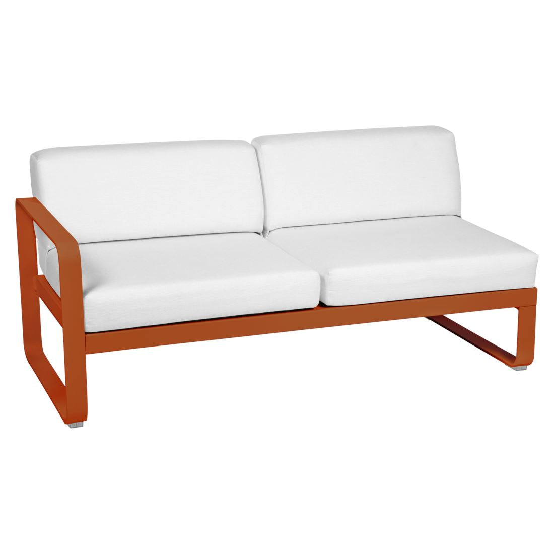 Fermob Bellevie Module gauche 2 places Orange confite E2 Blanc grisé 81