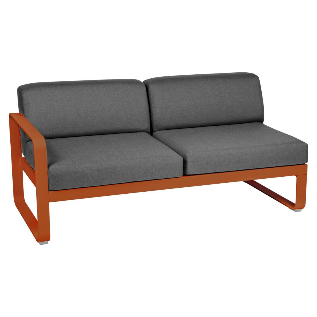 Fermob Bellevie Module gauche 2 places Orange confite E2 Gris graphite A3
