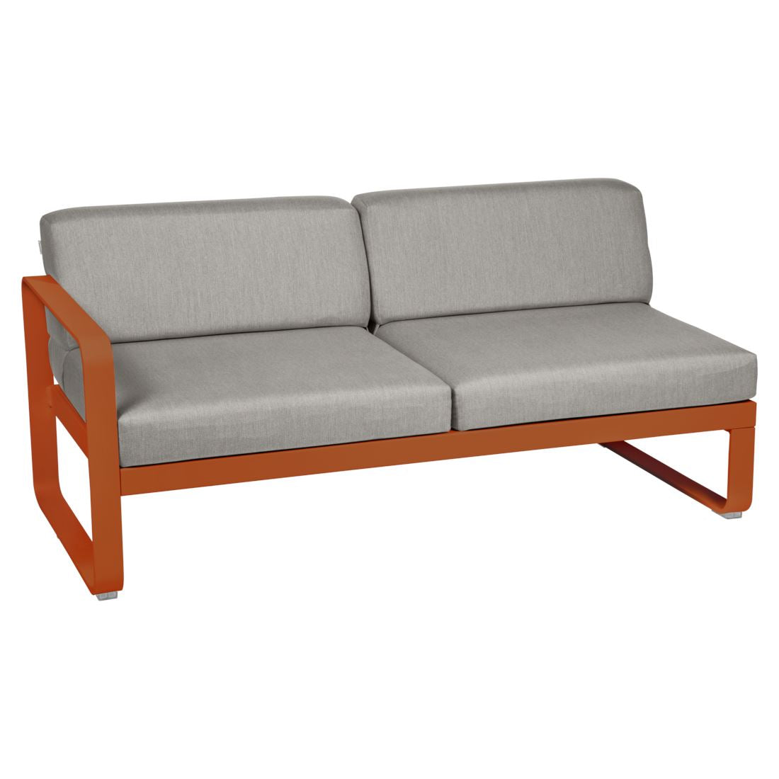 Fermob Bellevie Module gauche 2 places Orange confite E2 Taupe grisé B8
