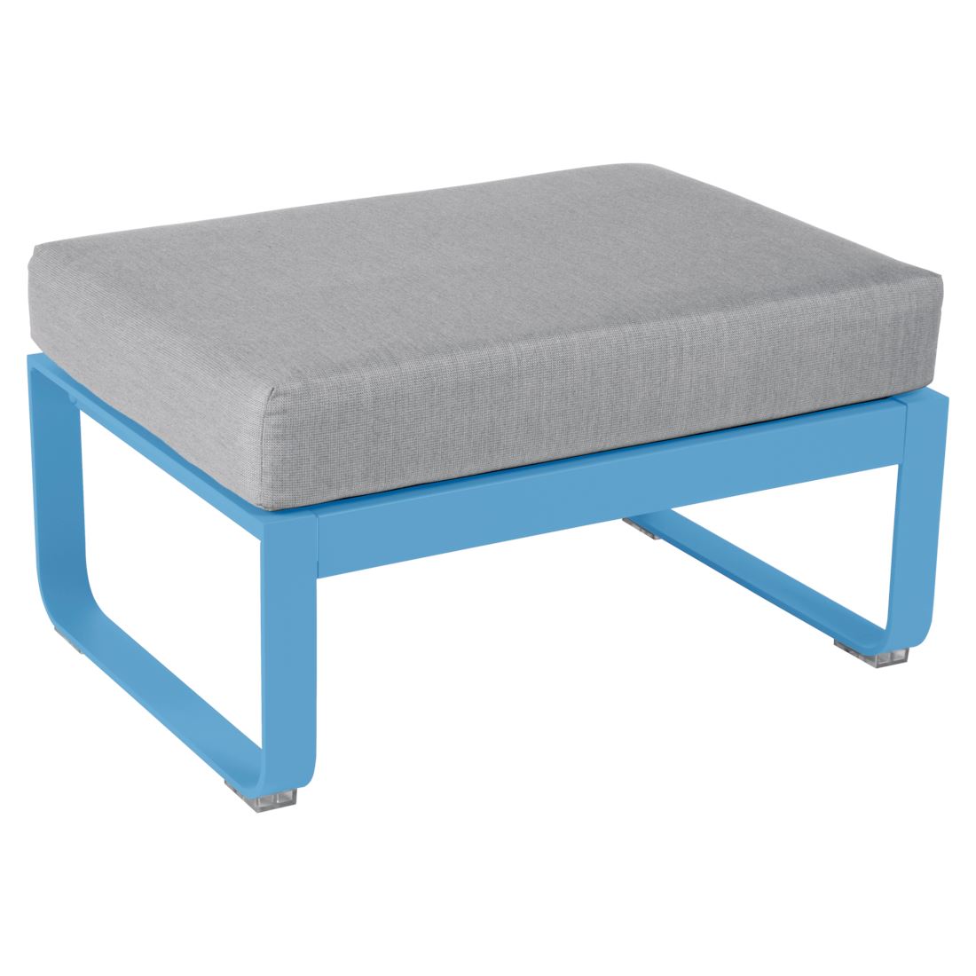 Fermob Bellevie Pouf Bleu maya E1 Gris flanelle 79
