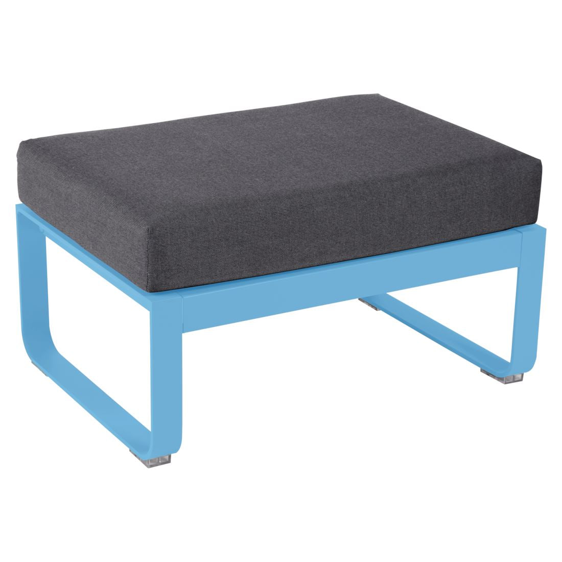 Fermob Bellevie Pouf Bleu maya E1 Gris graphite A3