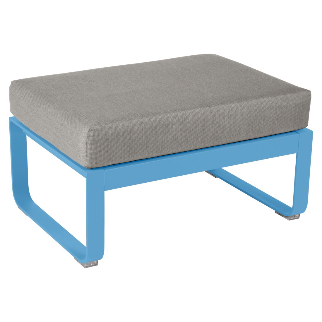 Fermob Bellevie Pouf Bleu maya E1 Taupe grisé B8
