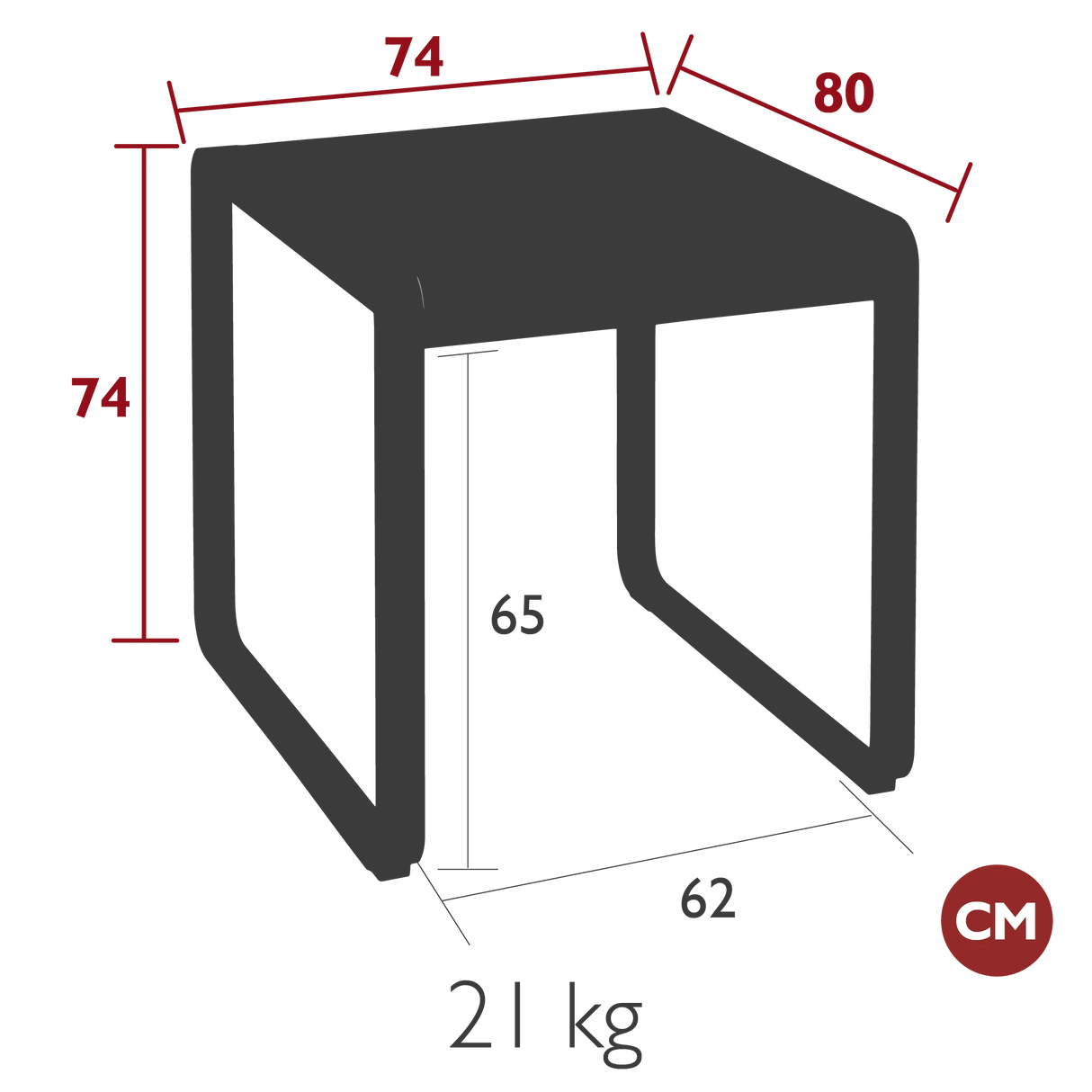 Fermob Bellevie Table 74 x 80cm