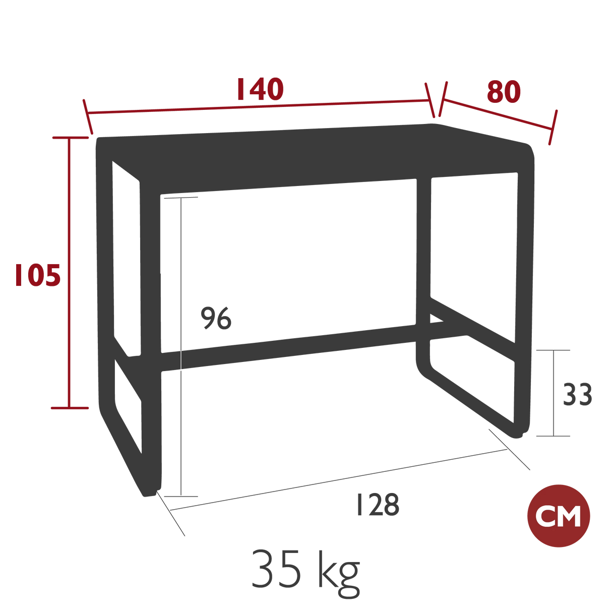 Fermob Bellevie Table haute 140 x 80cm