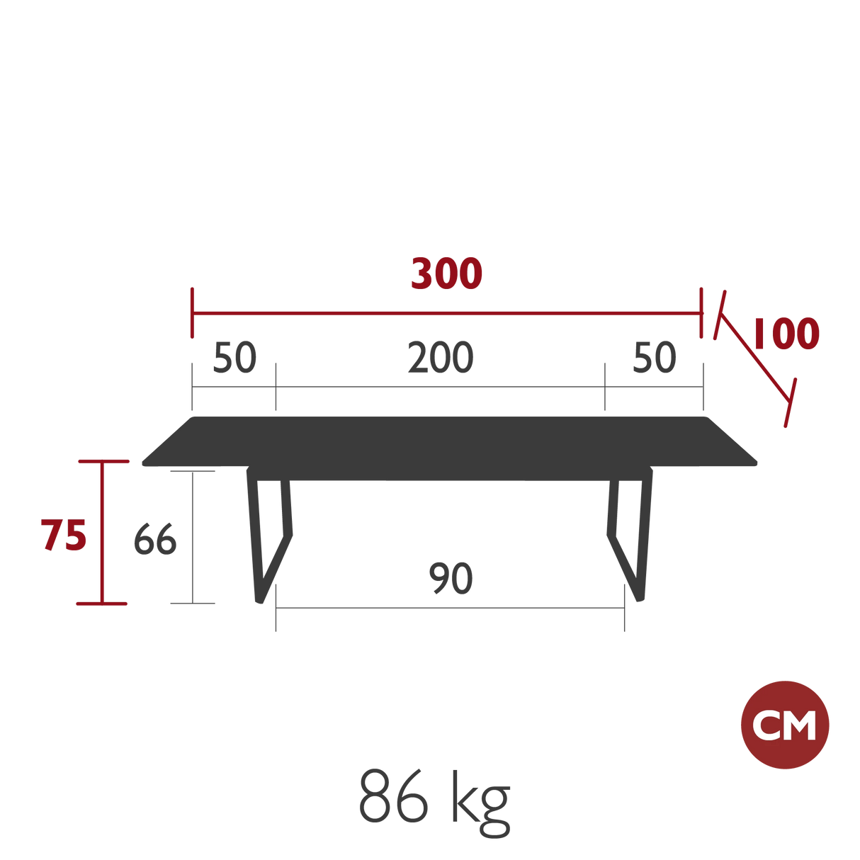 Fermob Biarritz Table à allonges 200/300 x 100cm