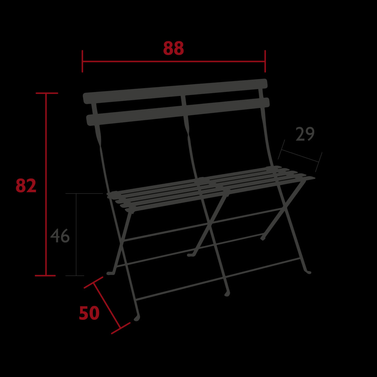 Fermob Bistro Banquette 2 places Banc pliant