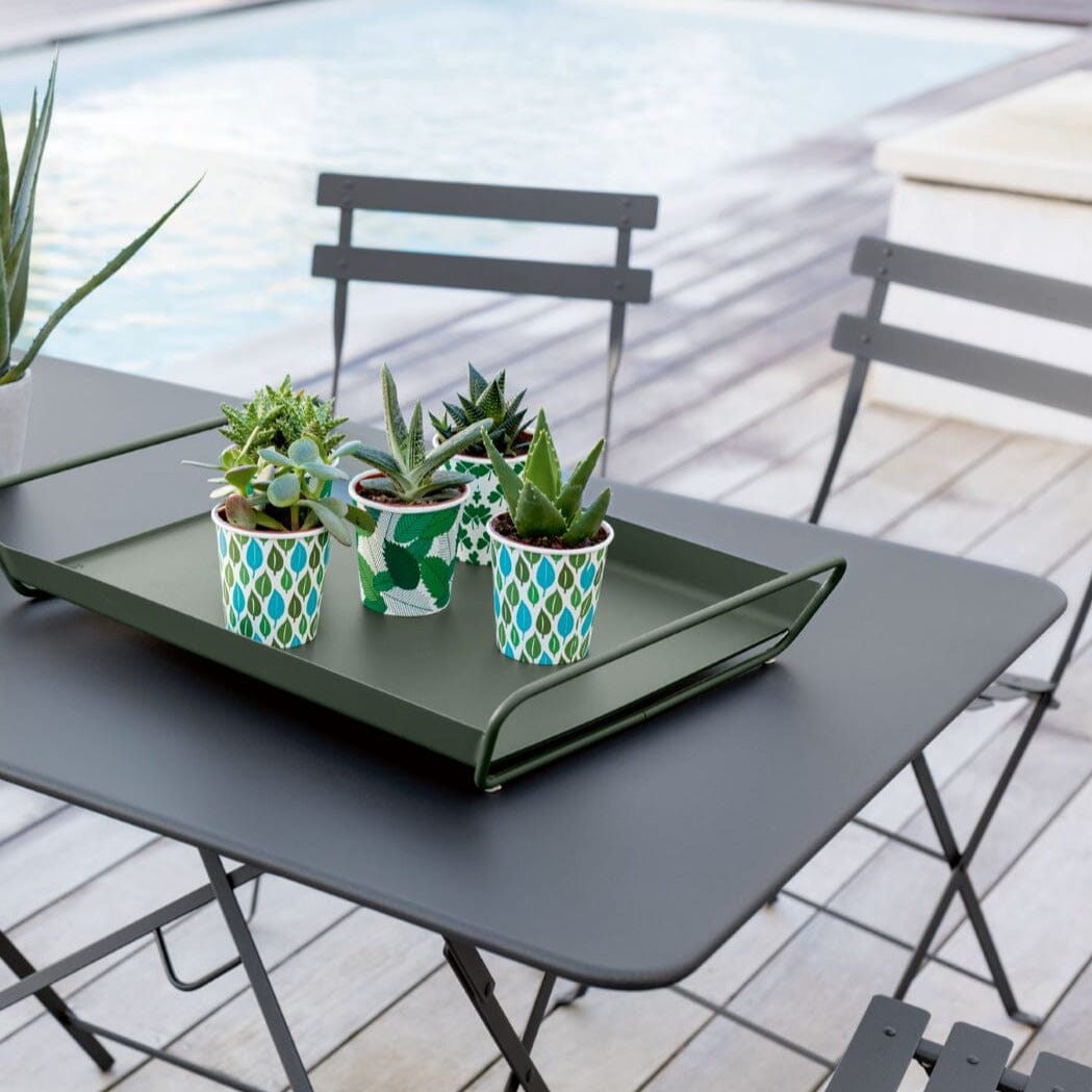 Fermob Bistro lot de 2 Chaises métal, 1 banquette et 1 table 97 x 57cm Coloris aléatoires