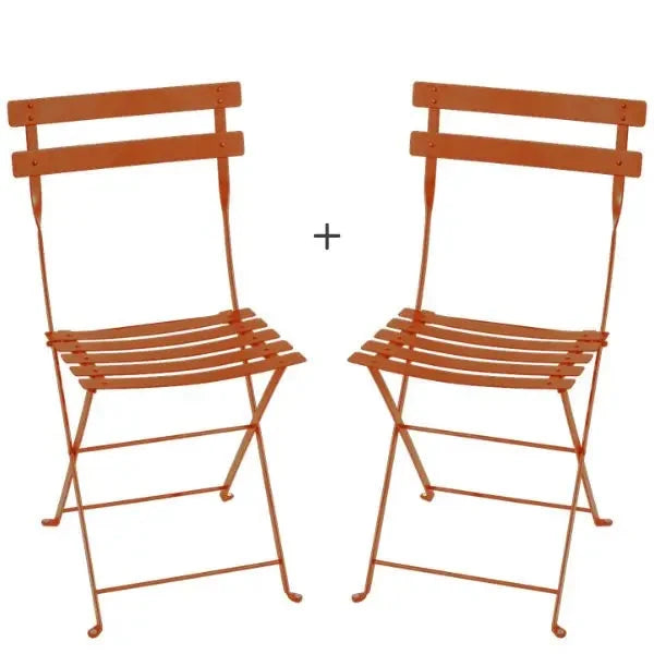 Fermob Bistro lot de 2 Chaises métal et 1 table Ø 60cm Coloris aléatoires