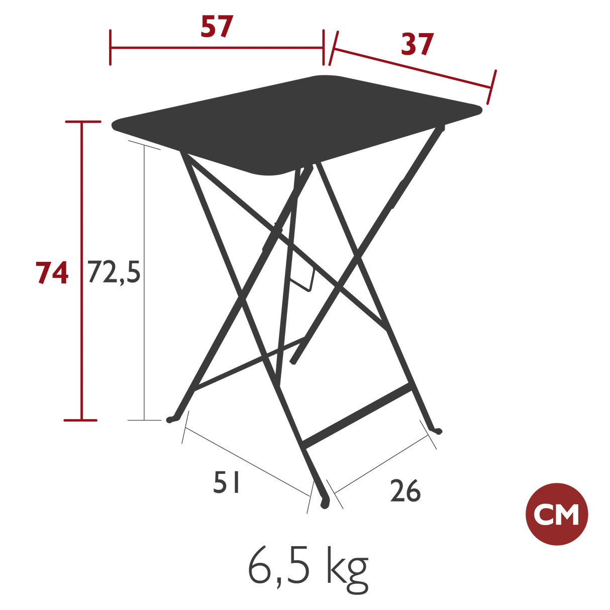 Fermob Bistro Table 57 x 37cm