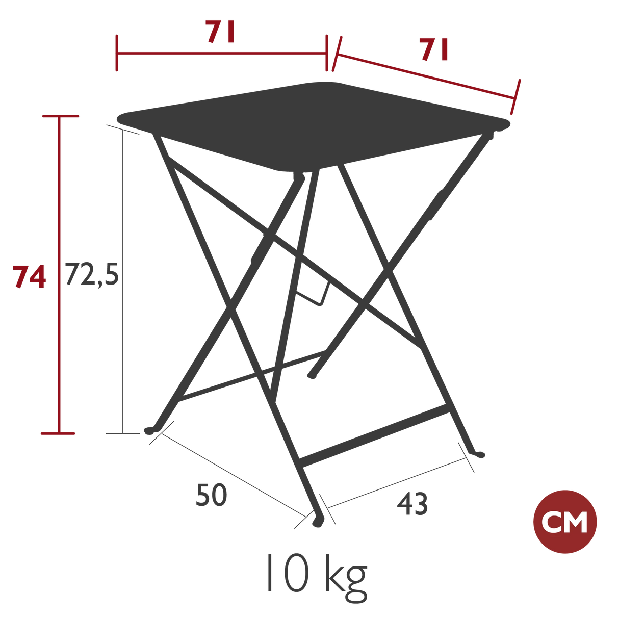 Fermob Bistro+ Table 71 x 71cm