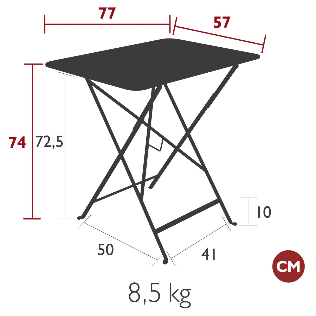 Fermob Bistro Table 77 x 57cm