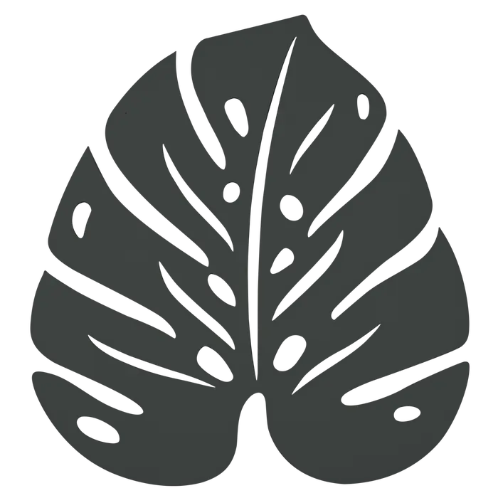 Fermob Bouquet Sauvage Dessous de plat monstera 24 x 22cm Carbone 47