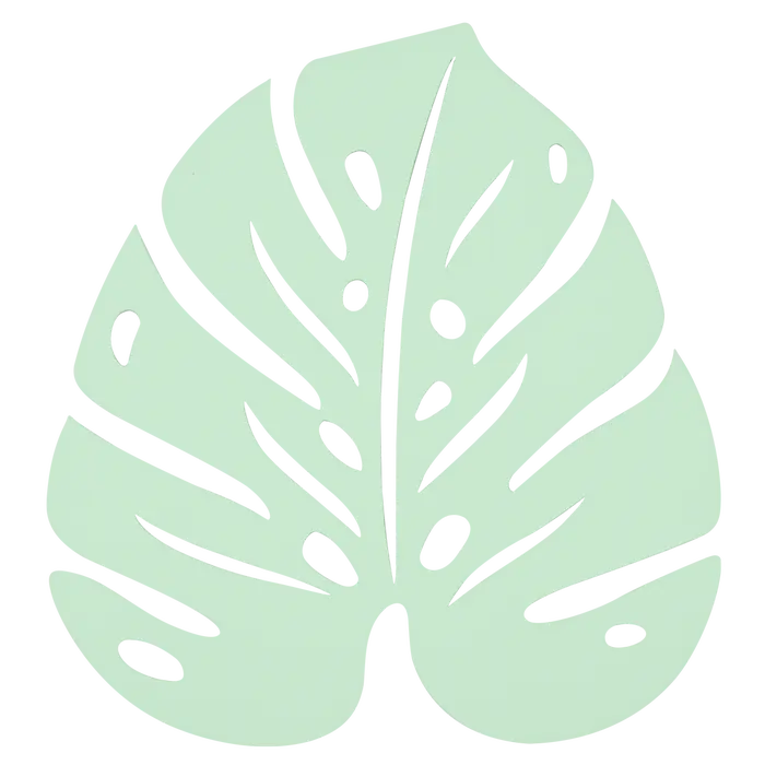 Fermob Bouquet Sauvage Dessous de plat monstera 24 x 22cm Menthe glaciale A7