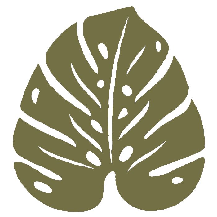 Fermob Bouquet Sauvage Dessous de plat monstera 24 x 22cm Pesto D3