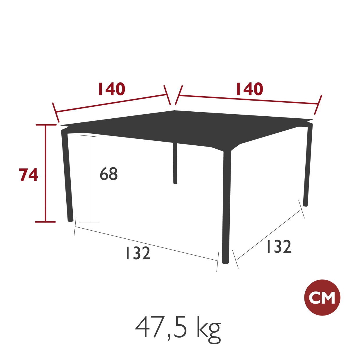 Fermob Calvi Table 140 x 140cm