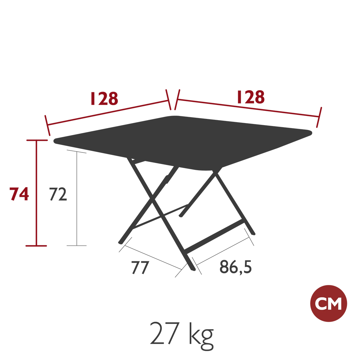 Fermob Caractère Table 128 x 128cm