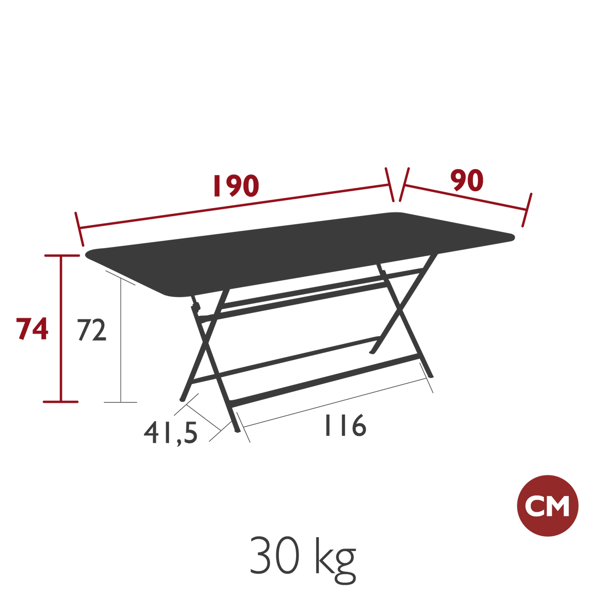 Fermob Caractère Table 190 x 90cm