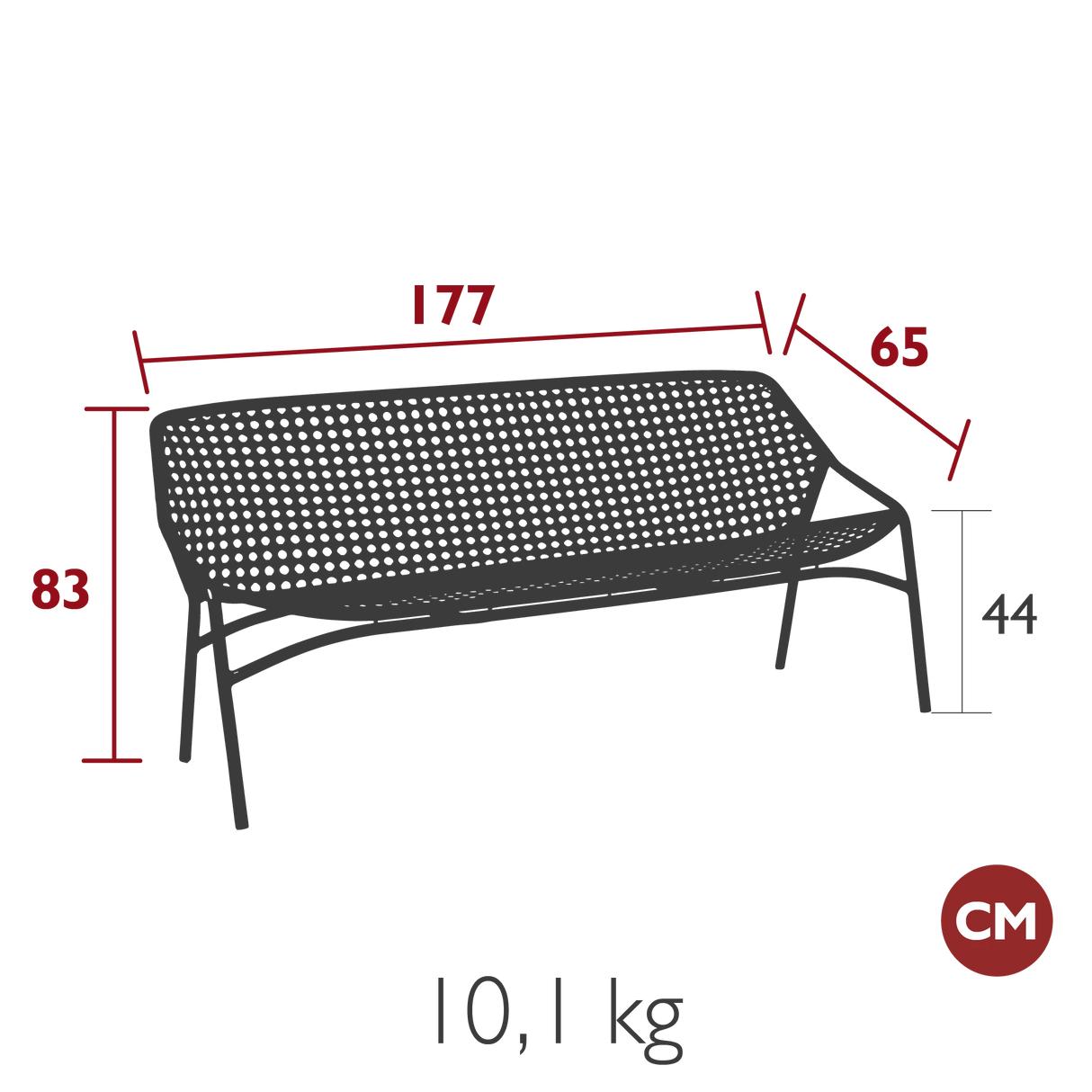 Fermob Croisette Banquette xl 3 places