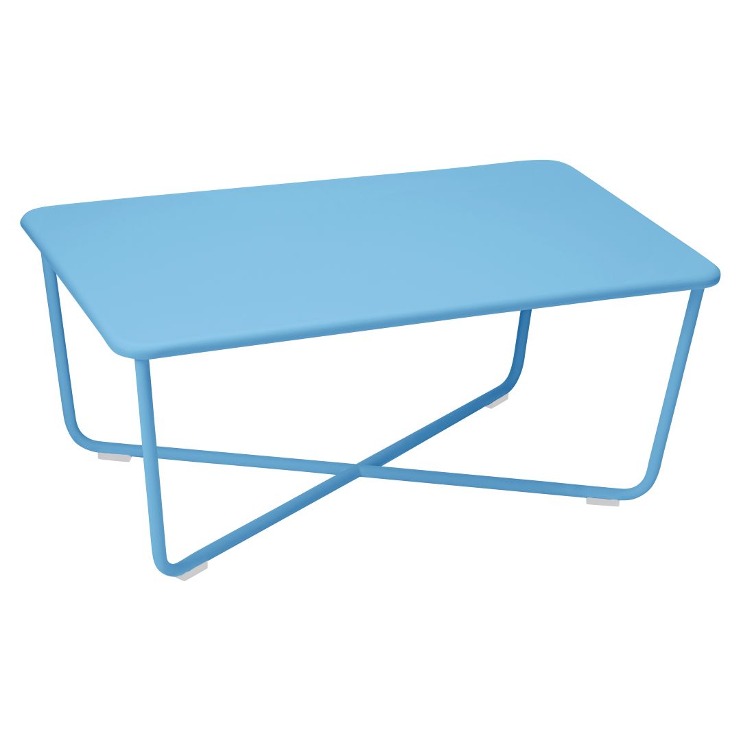 Fermob Croisette Table basse 97x57cm Bleu maya E1