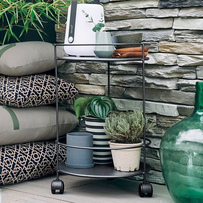 Fermob Guinguette Guéridon à roulettes double plateau plein