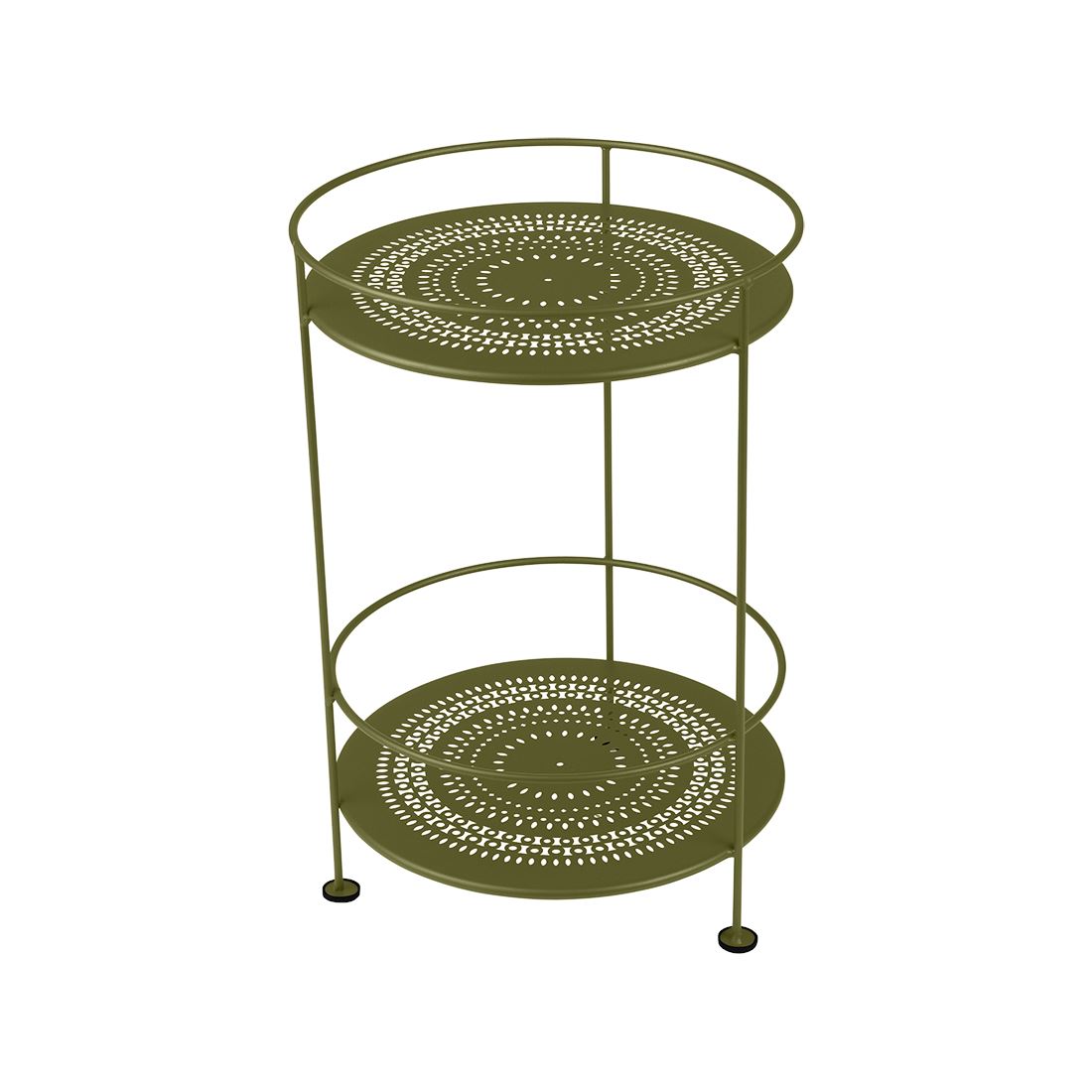 Fermob Guinguette Guéridon double plateau perforé Pesto D3