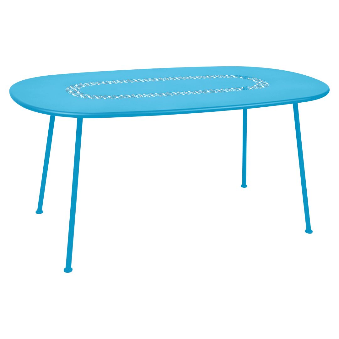 Fermob Lorette Table ovale 160 x 90cm Bleu maya E1