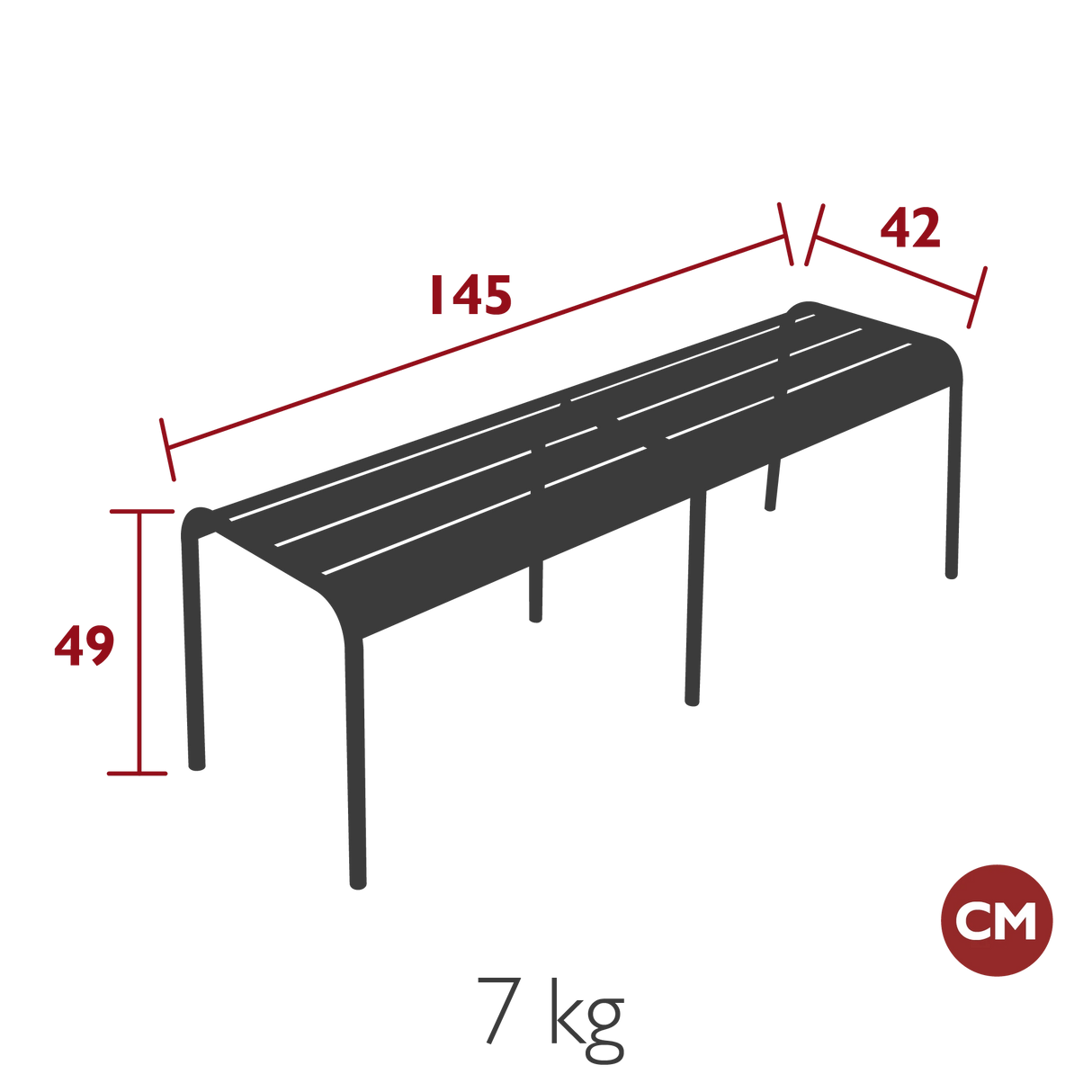 Fermob Luxembourg Banc 3/4 places