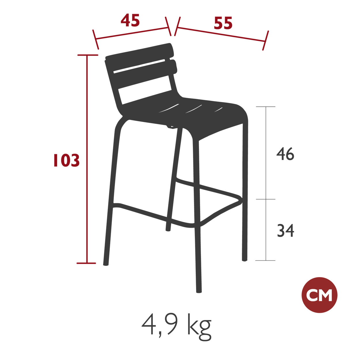 Fermob Luxembourg Chaise de bar