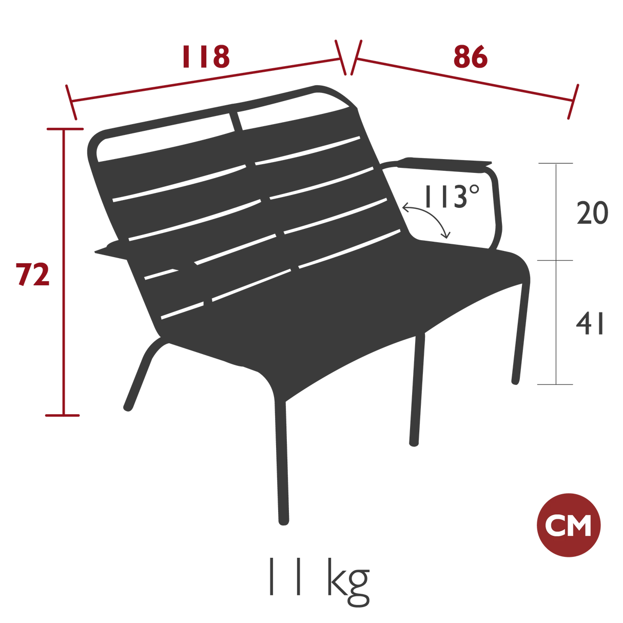 Fermob Luxembourg Fauteuil bas duo