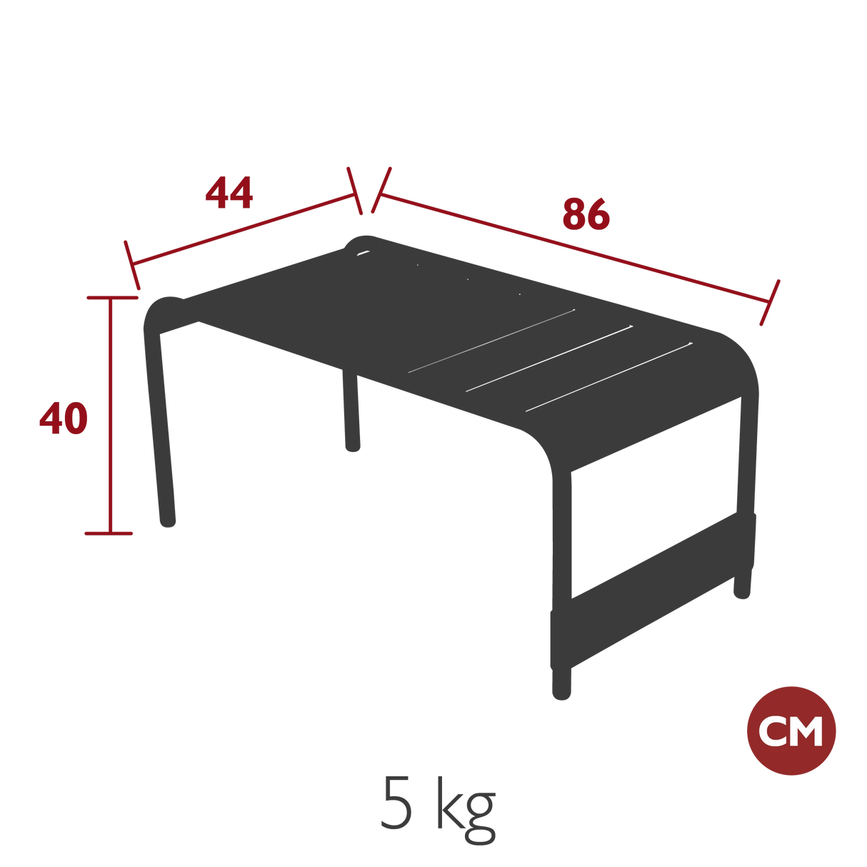 Fermob Luxembourg Grande table basse / banc