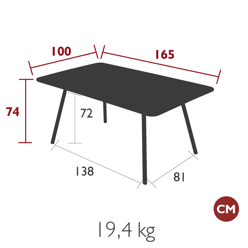 Fermob Luxembourg Table 165 x 100cm