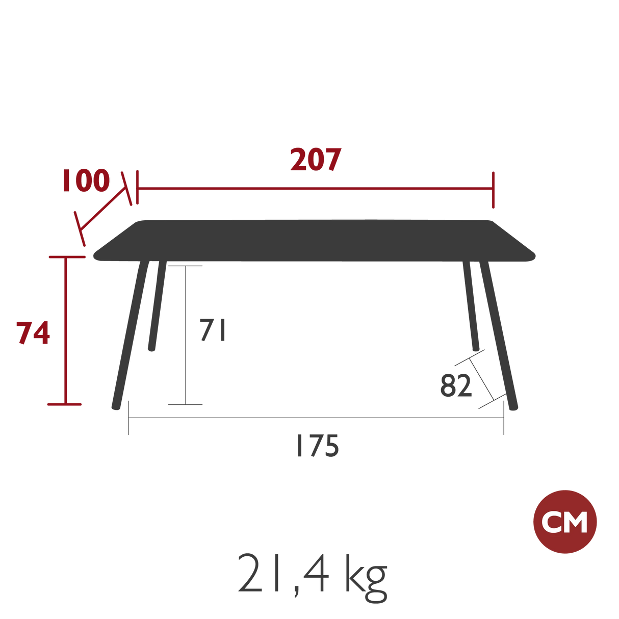 Fermob Luxembourg Table 207 x 100cm