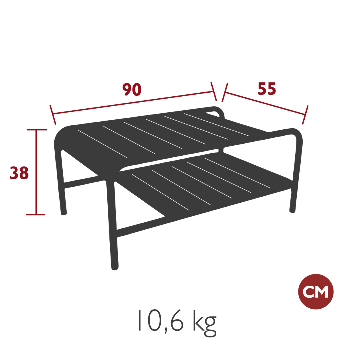Fermob Luxembourg Table basse 90 x 55cm