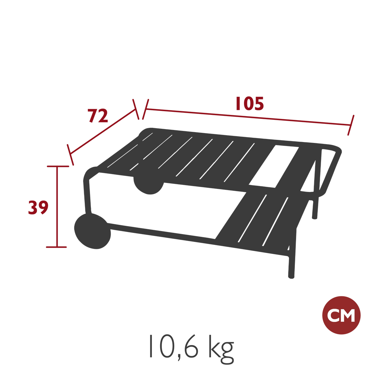 Fermob Luxembourg Table basse à roues