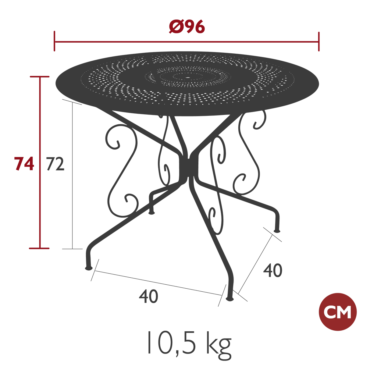 Fermob Montmartre Table Ø 96cm